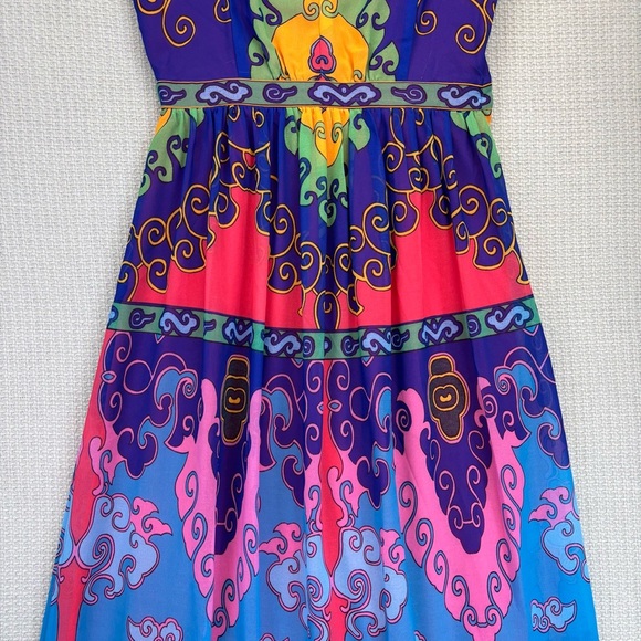 Modcloth Boho Indigo Muster the Length Maxi Dress Multicolor V-Neck S Festival - Picture 5 of 13